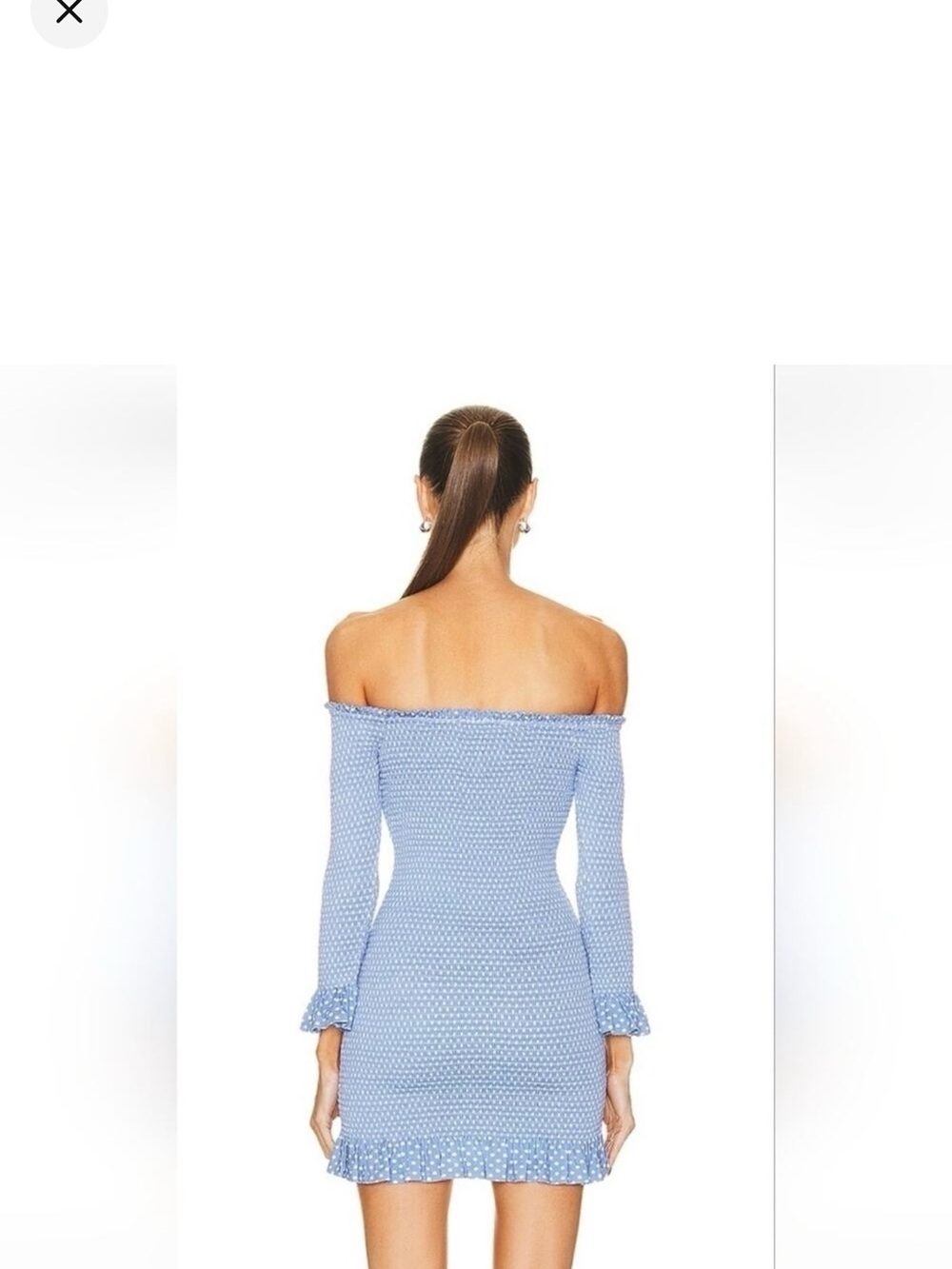 Caroline Constas Light Blue One-Shoulder Dotted Mini Dress - Picture 4 of 4